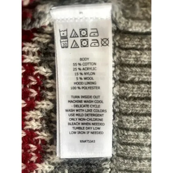 Kaisley Hoodie Sweater Heart Design Pom Pom Drawstring Fleece Lined Hood Sz M - Picture 4 of 5